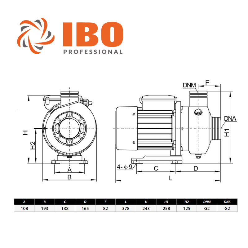 IBO F-CPM 21 INOX zárt járókerekes centrifugál szivattyú
