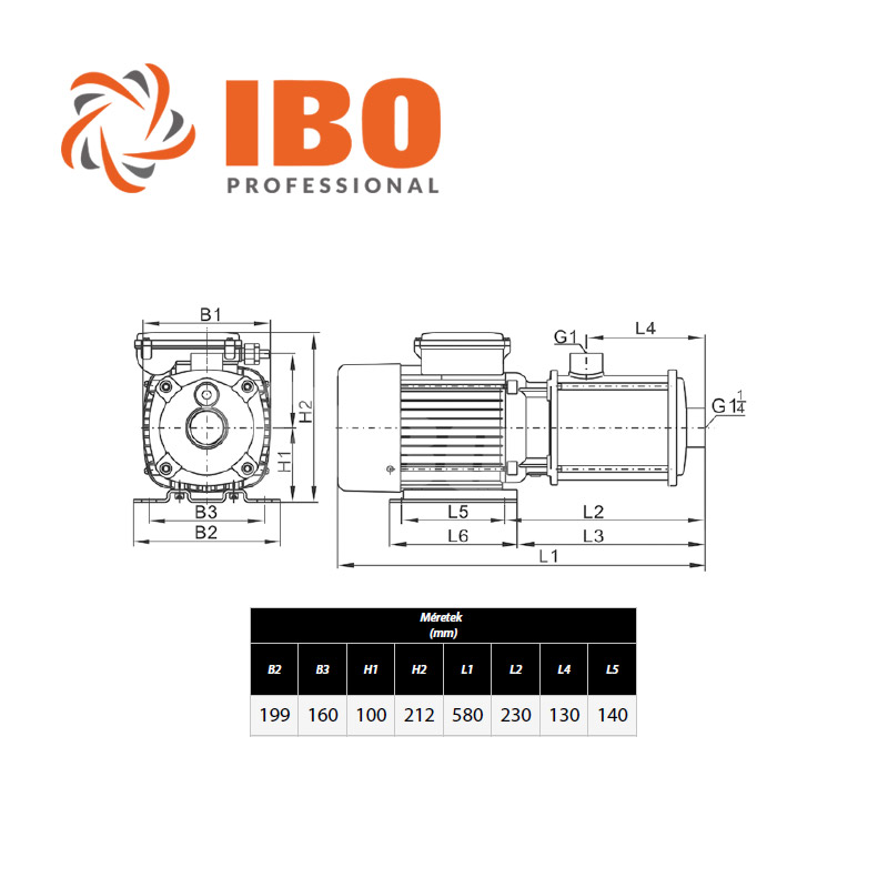 IBO MCI 16-30 többlépcsős centrifugál szivattyú