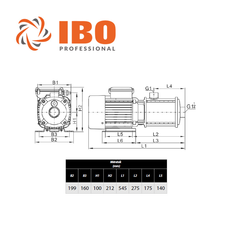 IBO MCI 16-40 többlépcsős centrifugál szivattyú