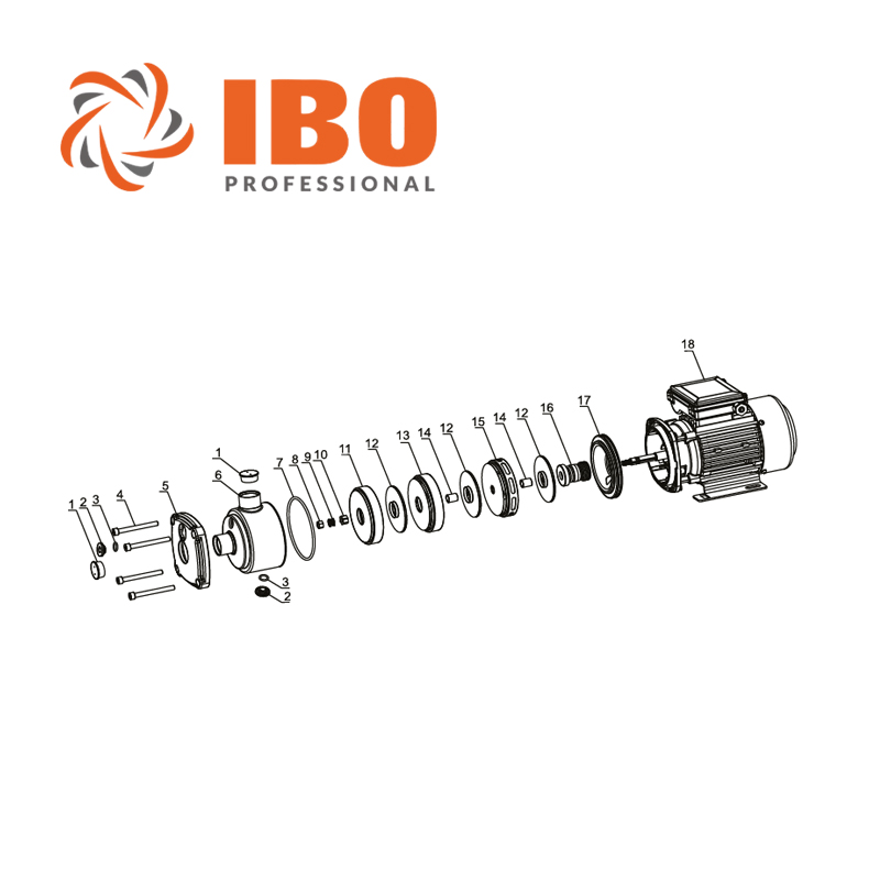 IBO MCI 16-10 többlépcsős centrifugál szivattyú