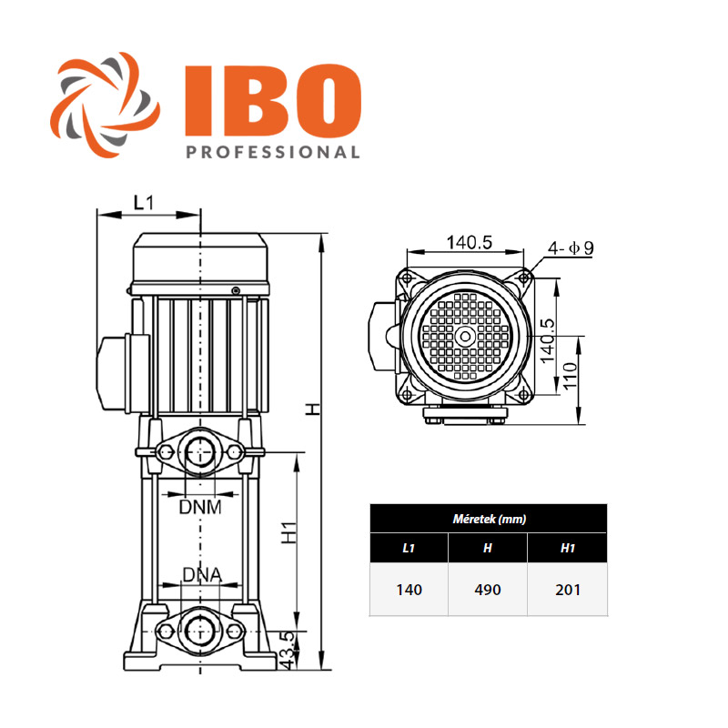 IBO VMH 1500/5 vertikális többlépcsős centrifugálszivattyú